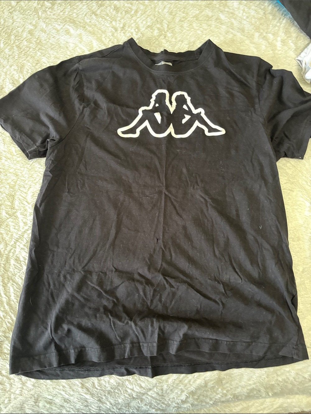 Kappa Black T-Shirt with White Logo